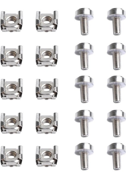10 Adet M6X20MM Karbon Çelik Kafes Somunları Sunucu Raf Kabine Için Vidalı Yıkayıcılar (Yurt Dışından)