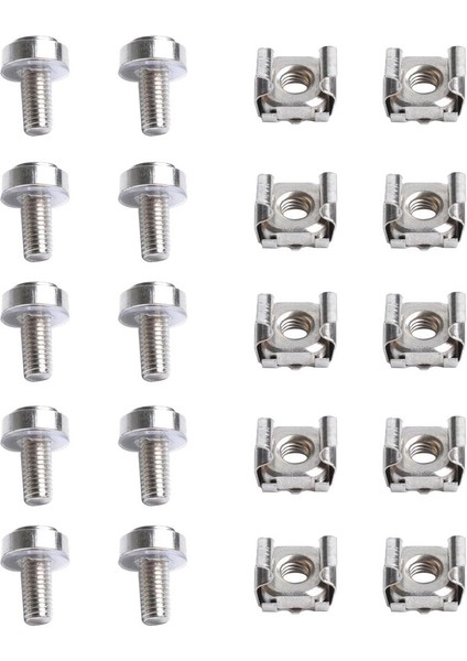 10 Adet M6X20MM Karbon Çelik Kafes Somunları Sunucu Raf Kabine Için Vidalı Yıkayıcılar (Yurt Dışından)