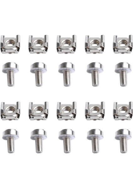 10 Adet M6X20MM Karbon Çelik Kafes Somunları Sunucu Raf Kabine Için Vidalı Yıkayıcılar (Yurt Dışından)
