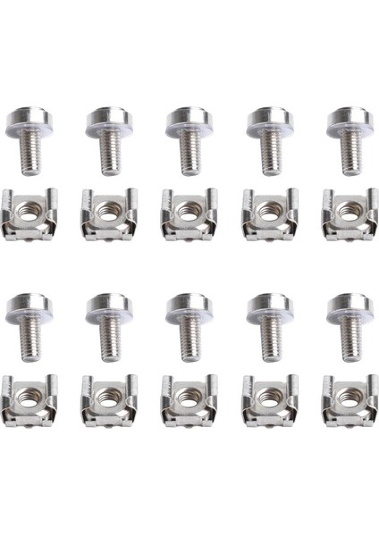 10 Adet M6X20MM Karbon Çelik Kafes Somunları Sunucu Raf Kabine Için Vidalı Yıkayıcılar (Yurt Dışından)