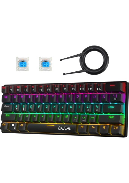 60% Mekanik Oyun Klavyesi 61 Tuşlar Rgb Pc Mac Için LED Anti-Ghosting (Yurt Dışından)