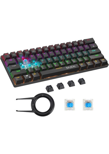 60% Mekanik Oyun Klavyesi 61 Tuşlar Rgb Pc Mac Için LED Anti-Ghosting (Yurt Dışından) fiyatları