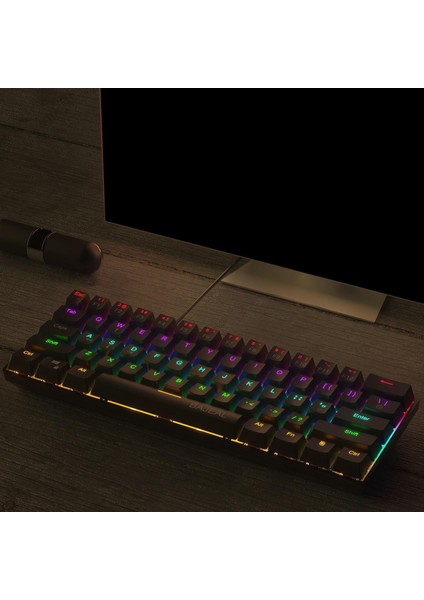 60% Mekanik Oyun Klavyesi 61 Tuşlar Rgb Pc Mac Için LED Anti-Ghosting (Yurt Dışından) indirimleri
