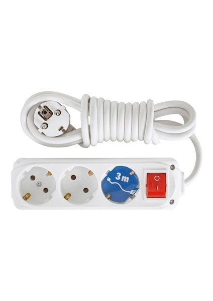 3lü 3mt Anahtarlı Topraklı Priz (9230203)