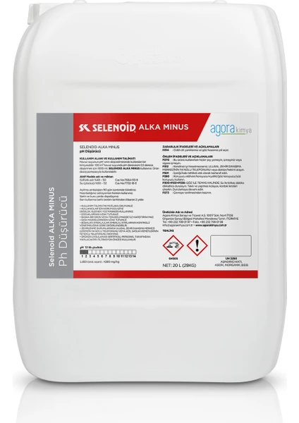 Alka Mınus Alkalinite Düşürücü 20 L / 29 kg