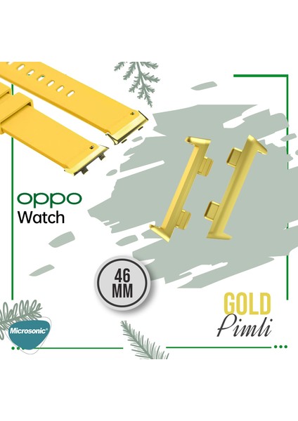 Oppo Watch 46 mm Kordon, Silicone Rapidbands Koyu Yeşil ( Gold Pimli ) fiyatları