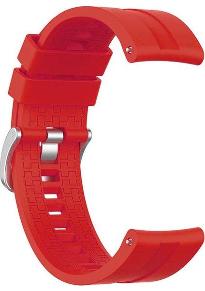 Oppo Watch 46 mm Kordon, Silicone Rapidbands Kırmızı ( Siyah Pimli )