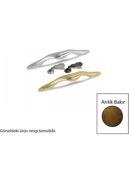 Z156 Metal Antik Bakır 160 mm Akslı Kulp