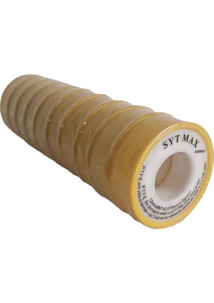 10 Adet Teflon Bant Küçük Sıhhi Tesisat Su Sızdırmazlık Bandı 12 mm x 8 mt Doğalgaz Tesisat Bandı