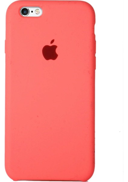 Iphone 7 Uyumlu Logolu Içi Süet Altı Açık Lansman Koyu Pembe Silikon Kılıf