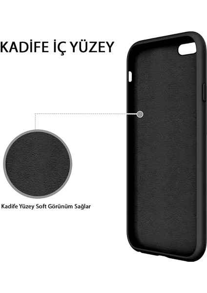 Iphone 7 Uyumlu Logolu Içi Süet Altı Açık Lansman Koyu Pembe Silikon Kılıf