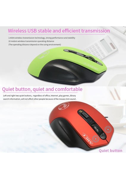 İMICE 2.4 Ghz 2000DPI Ayarlanabilir USB 3.0 Alıcı Optik Bilgisayar Mouse (Yurt Dışından)