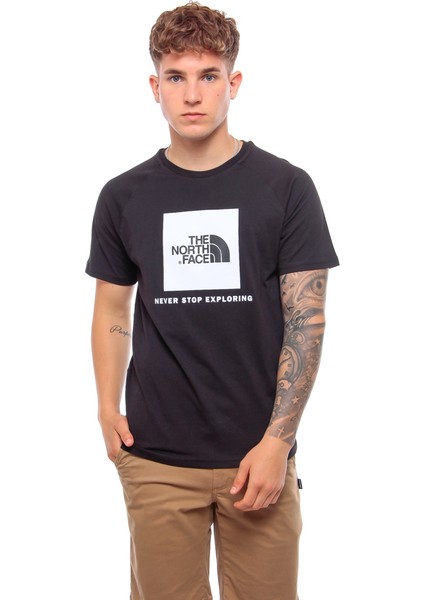 M S/s Raglan Redbox Tee - Eu Green Mist