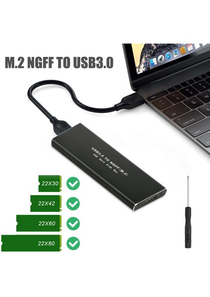 USB 3.0 - Ngff M.2 SSD Adaptörü Kart Harici Kılıf Muhafaza Kutusu Siyah (Yurt Dışından)