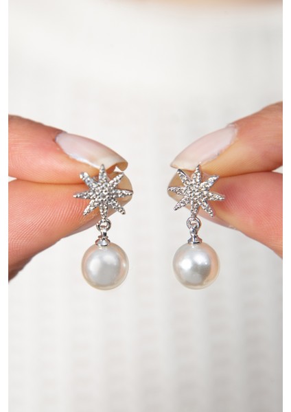 Kadın Yıldız Detaylı Inci Model Küpe fiyatları