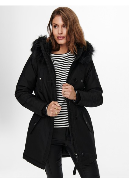 Iris Fur Winter Parka cc Otw Kadın Siyah1 Mont 15213755-02
