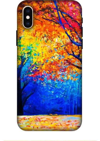 Apple Iphone x - Xs Kılıf Baskılı Sonbahar Desenli Zipax A++ Silikon - 8536