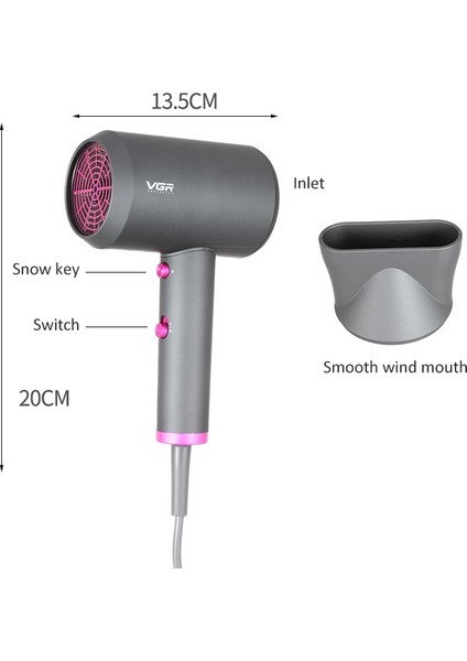 V-400 Ev Negatif Iyon Saç Kurutucular 2 Dişli Ayarı, Fiş Tipi: Ab Tak (Yurt Dışından)