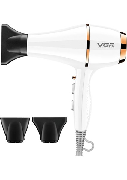 V-414 2200W Negatif Iyon Saç Kurutucular 6 Dişli Ayarı, Fiş Tipi: Ab Tak (Beyaz) (Yurt Dışından)