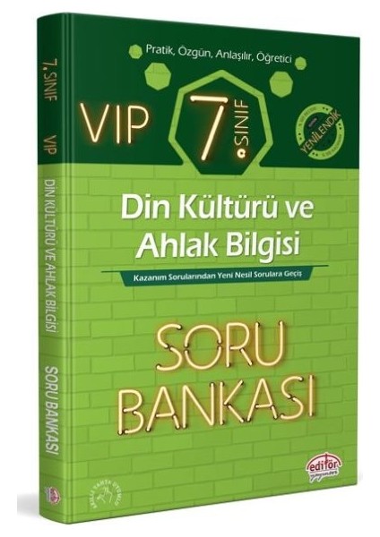 Editör 7. Sınıf Vıp Din Kültürü ve Ahlak Bilgisi Soru Bankası