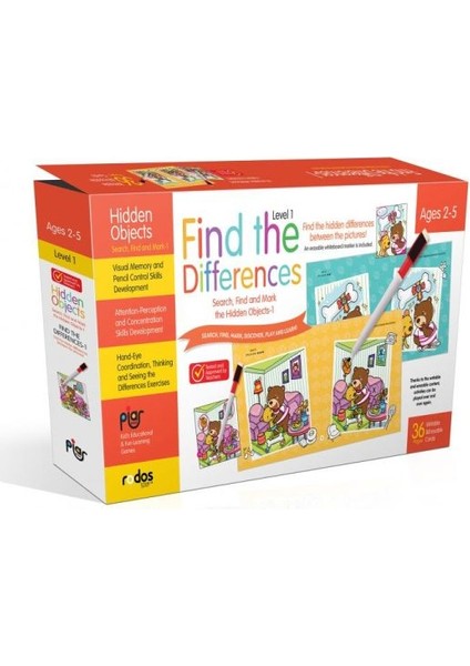 Find The Differences-1 (Level 1) - Search, Find And Mark The Hidden Objects-1 - Ages 2-5