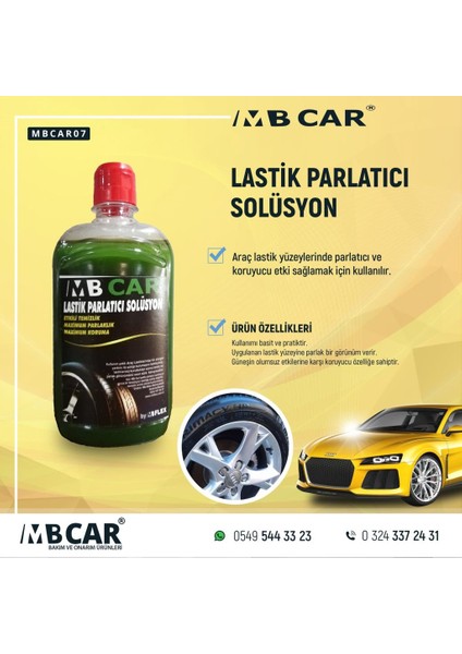 Car Lastik Parlatıcı Solüsyon 0.5 Lt
