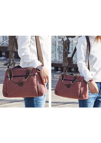 Vintage Orta Kanvas Omuz Çantası (Yurt Dışından) modelleri