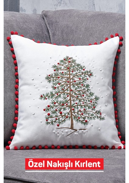 Yılbası Nakışlı Kırlent Kılıfı 05-N002