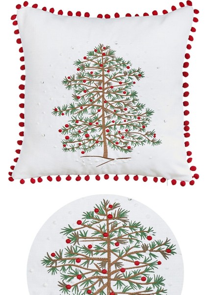 Yılbası Nakışlı Kırlent Kılıfı 05-N002 modelleri