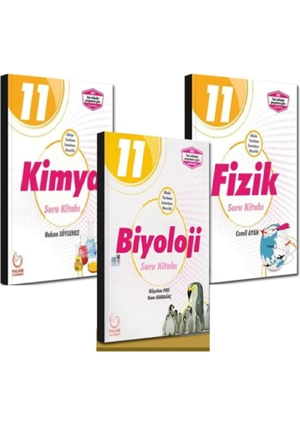 Palme Yayıncılık 11. Sınıf 3'lü Set Soru Bankası (Fizik-Kimya-Biyoloji)