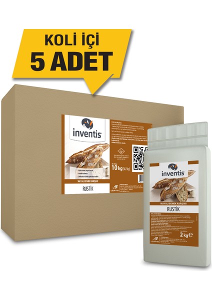 Inventis Rustik Mayalı Ekmek Karışımı 2 kg x 5