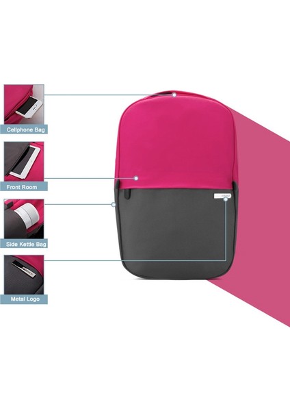 Çok Fonksiyonlu Çİft Renkli Sırt Çantası - Pembe / Gri (Yurt Dışından) modelleri