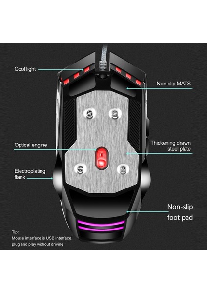 USB Kablolu Rgb Oyun Mouse (Yurt Dışından)