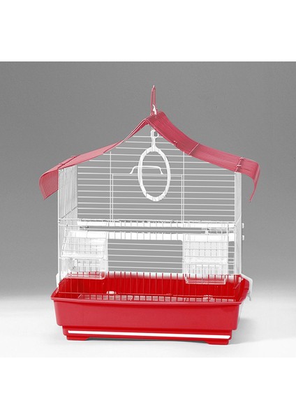 Üçgen Çatılı Muhabbet Kanarya Kuş Kafesi Kırmızı 28 x 22 x 39 cm fiyatları