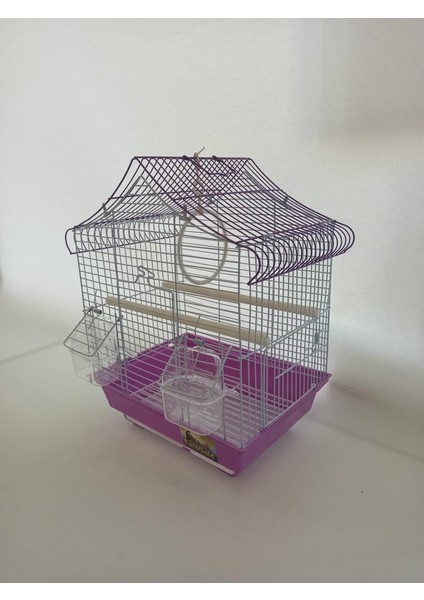Kuş Kafesi Üçgen Çatılı 28 x 22 x 39 cm Mor Muhabbet Kanarya fiyatları