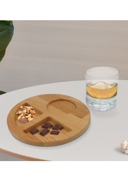 Kişiye Özel Baş Harfli Isimli Viski Bardağı ve Doğal Masif Ahşap Yuvarlak Sunum Tabağı Çerezlik Hediye Seti-8 fiyatları
