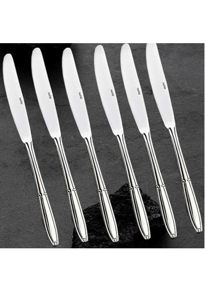 Buket Yemek Bıçak - 6 Lı Yemek Bıçağı 18/10 Paslanmaz Çelik