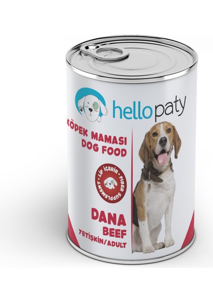 Dana Etli Yaş Konserve Köpek Maması 24 Adet- 415 gr