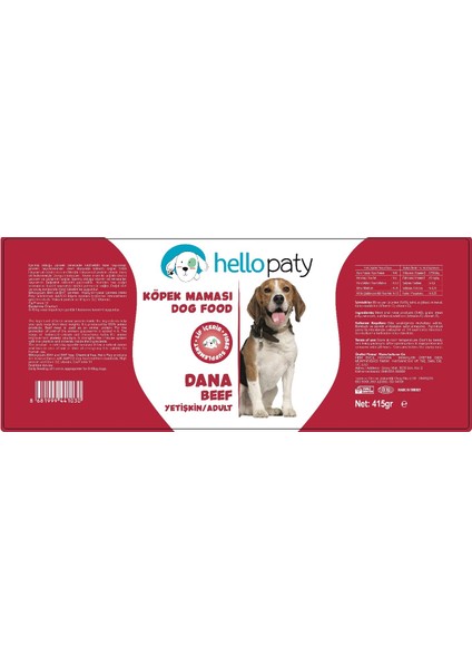 Dana Etli Yaş Konserve Köpek Maması 24 Adet- 415 gr