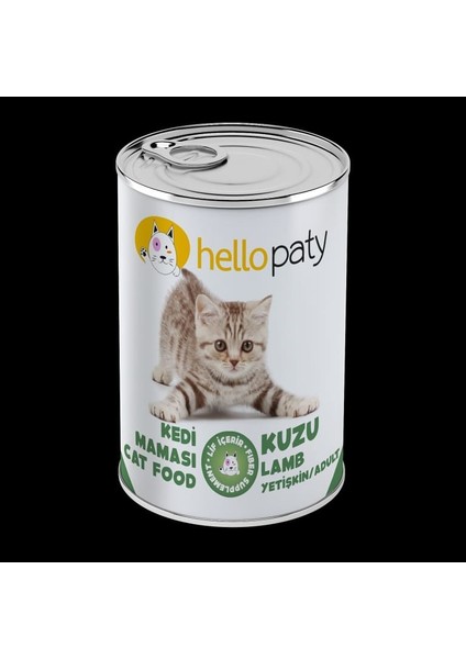 Yavru Kuzu Etli Yaş Konserve Kedi Maması 24 Adet- 415 gr