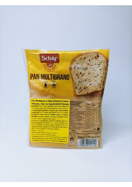 Pan Multigrano Çok Tahıllı Ekmek 250 gr