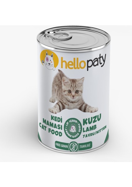 Kuzu Etli Yaş Konserve Yavru Kedi Maması 24 Adet- 415 gr