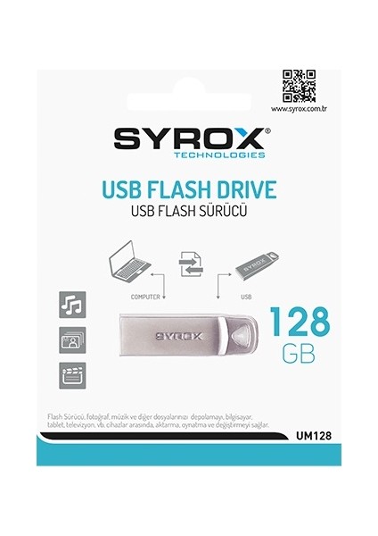 UM128 128GB Metal Flash Bellek