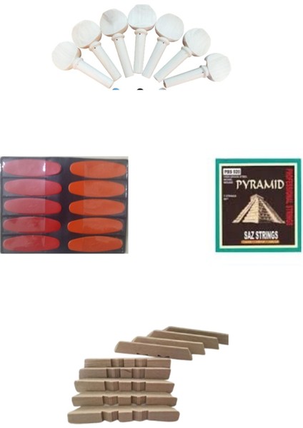 Piramit Saz Teli 018+7 Adet Akgürgen Burgu+Mızrap Cüzdanı+ 10 Adet Erdal Erzincan Mızrap