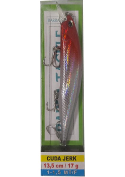 Cuda Jerk Maket Yem 13,5 cm 17 gr Red Head Glow