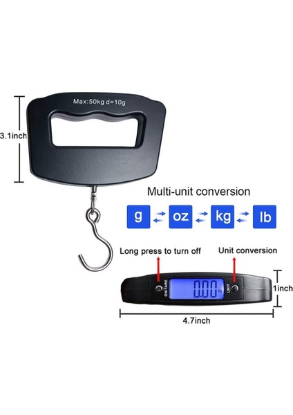 Better Life Dijital Asılı Bagaj Ölçeği 110 Lb Siyah (Yurt Dışından)