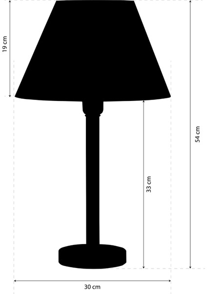 Simple Andezit Siyah Koni Abajur