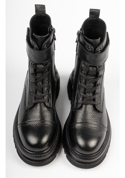 Deri Siyah Kadın Deri Postal Bot TRC49-216576 modelleri