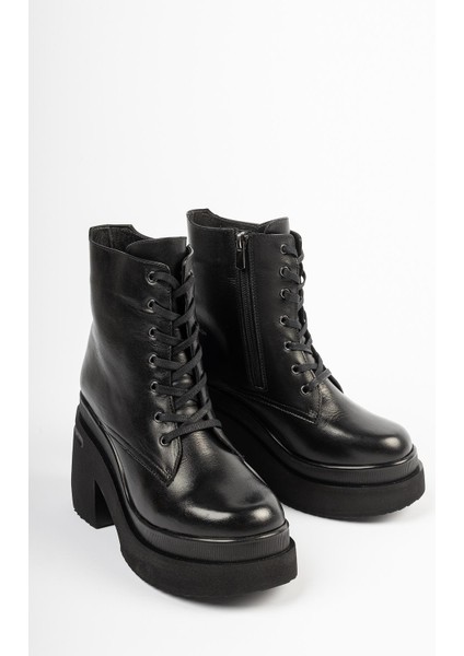 Hakiki Deri Siyah Kadın Deri Bot Trc-216510 fırsatları