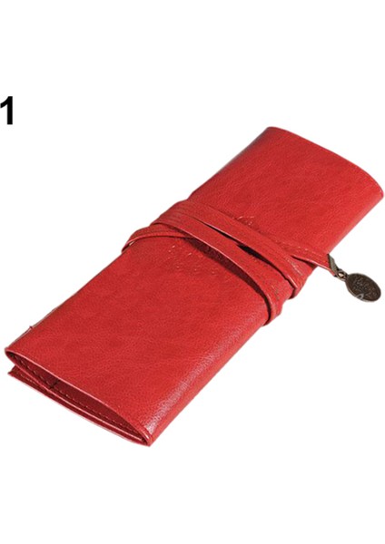 Vintage Rulo Faux Deri Makyaj Kozmetik Kalem Kutusu (Yurt Dışından)